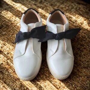 Journey Collection Ash Fashion Sneaker Black Bow Tie Slip on Loafers Size‎ 9 1/2